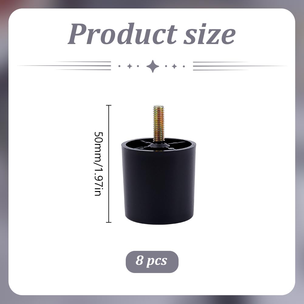 WEBEEDY 8 PCS Laser Engraving Machine Riser Black Circle Laser Engraver Raisers 50mm Risers for B1 Laser Cutter and Engraver Machine 25mm/1 Inch M8 Screw Risers,Laser Engraver Accessories - Image 2