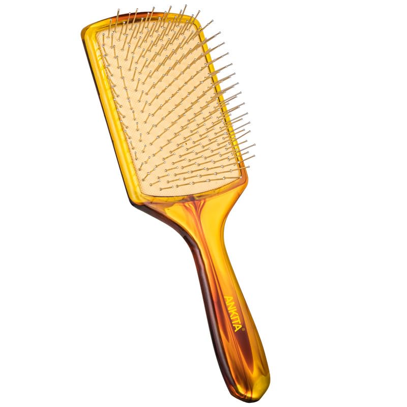 Image of Ankita Paddle Hair Brush with Steel Pin Bristles|Hair Brush with Strong and Flexible Bristles|For Grooming, Straightening, Smoothing, Detangling Hair, Ideal for Men & Women|(A37)