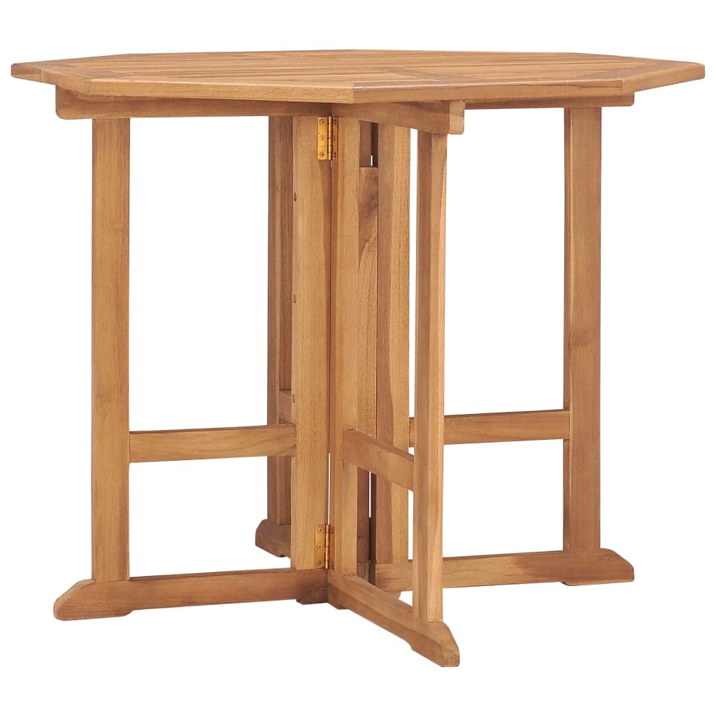 Homgoday Tavolo da pranzo pieghevole per giardino in legno di teak, 90 x 90 x 75 cm, tavolo da giardino, tavolo da pranzo da esterno, tavolo da pranzo per patio, cucina, terrazza, giardino o sala da