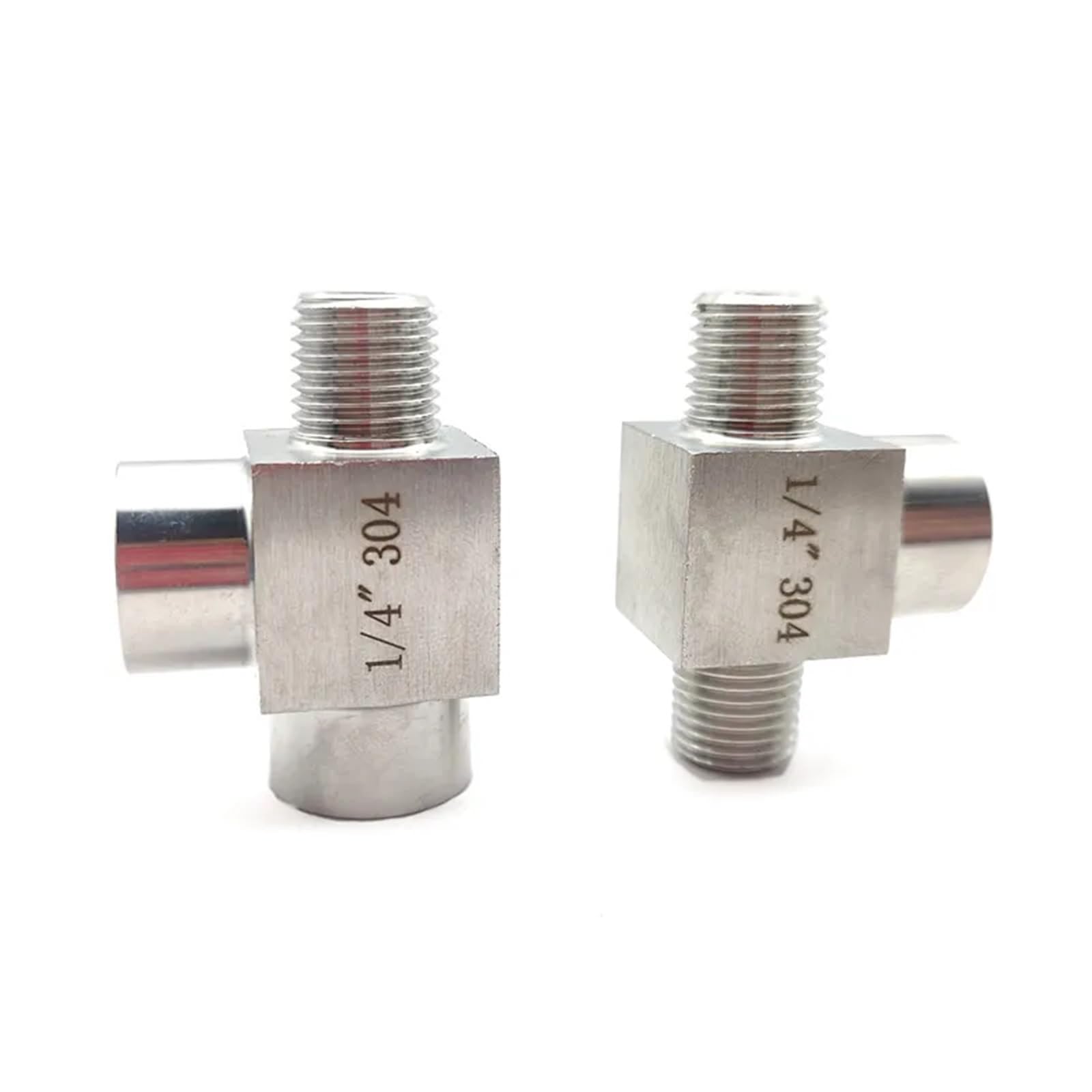3-drożne męskie złącze gwintowane ze stali nierdzewnej, 1/8 "1/4" 3/8 "1/2", adapter wysokociśnieniowy (45359, żeński-męski-żeński)