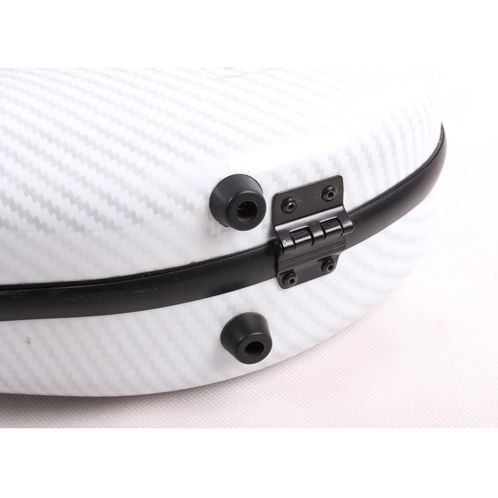 Custodia per violino 4/4 full size in fibra di carbonio composita custodia rigida manico resistente cinghie posteriori morbida imbottitura (bianco), CASE-22