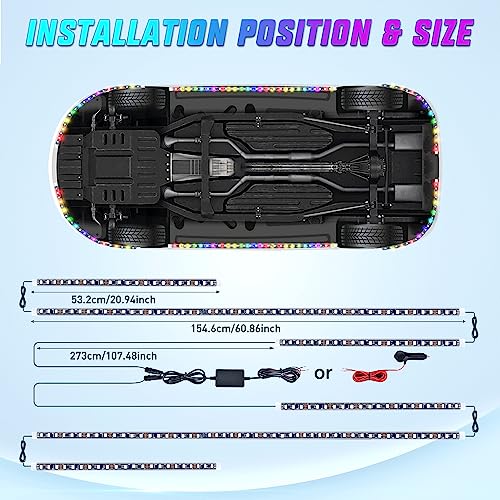 Nilight TL-301 6Pcs Car Underglow Neon Accent Strip Lights 300 Leds Multi Color Rgb-Ic Diy Sound Active Function Music Mode With App Control And Remote Control Underbody Light Strips thumb #6
