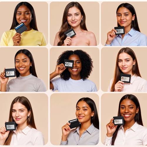 Ouligay 2Pcs Slim Credit Card Wallet for Men Women Thin Slim Credit Card Holder PU Leather RFID Blocking Pocket Mini Small Wallet with ID Window 5