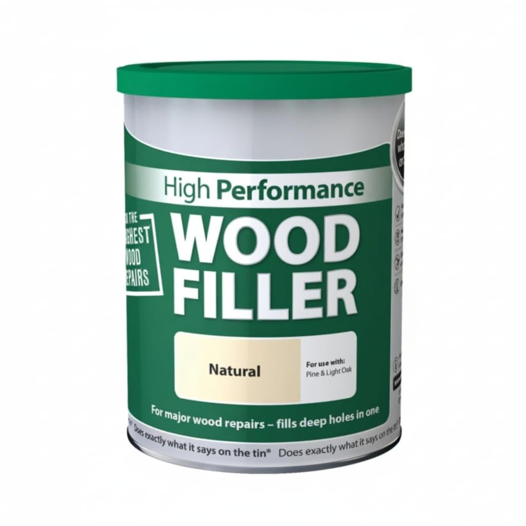 HOCHSTE® Wood Filler, Natural Finish for Pine and Light Oak, Tough and Durable, Fills Deep Holes, Sandable, Stainable, and Paintable, Interior & Exterior Wood Repair, (1kg)