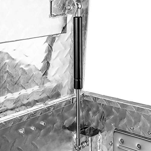 Arksen 39 Inch Heavy Duty Aluminum Bar Tread Tool Box, Waterproof Truck Storage Organizer Chest For Pick Up Truck Bed, Rv Trailer With Gas-Spring Enabled Poles Side Handle, Lock And Keys - Silver #TOP4