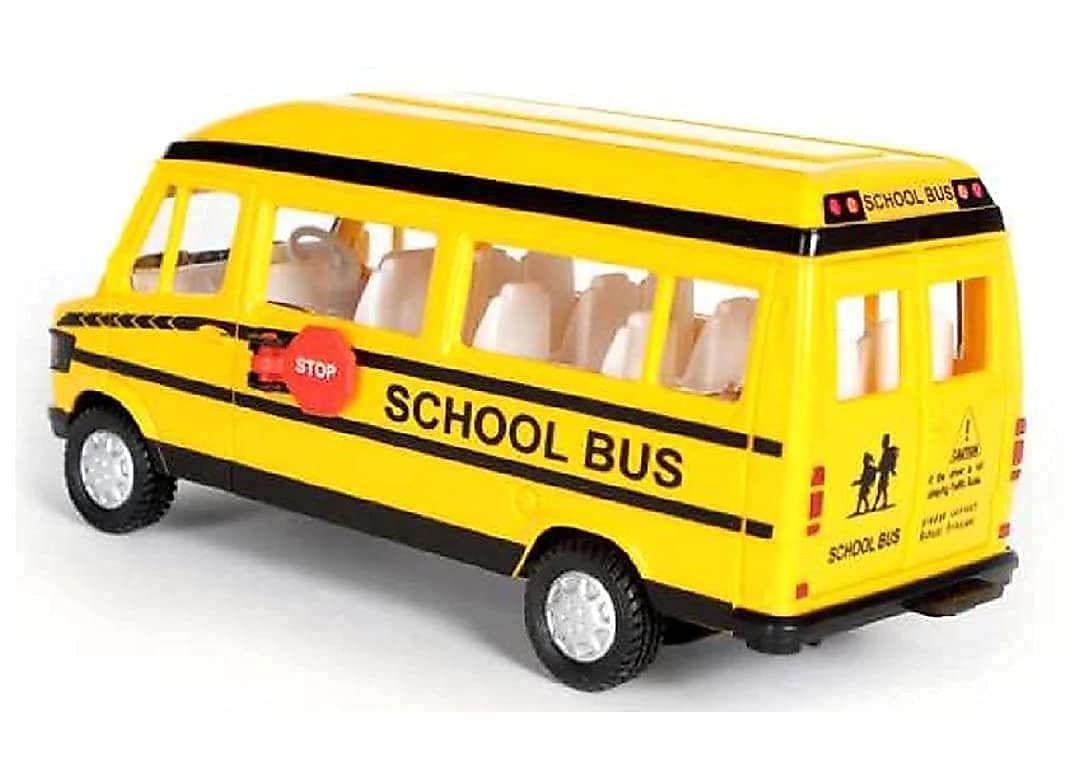 Mahadevji Pullback School Bus for Kids,Realistic Model, Pack of 1 Bus, Yellow color-29