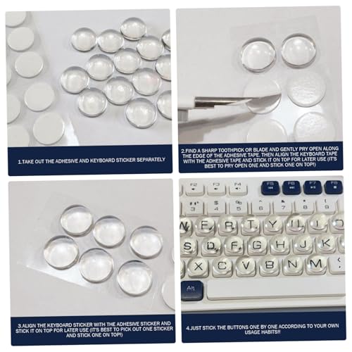 Pegatinas de teclado de burbujas elevadas para escribir cómodamente con uñas largas en PC 5