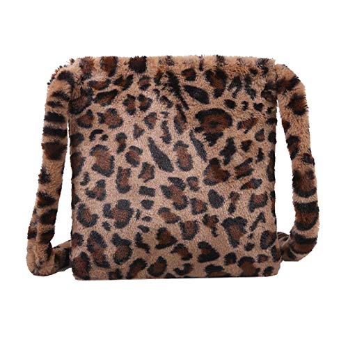 YWBleked Bolso de un hombro estampado moda nuevo bolso Messenge hombres mujeres leopardo bolsas de mensajero Bolsos de Mano Mujer Beige (Brown, One Size)
