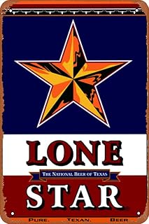 Decor 8x12 Inches Vintage Metal Tin Signs Lone Star Beer Label Poster Tin Sign Wall Plaque Wall Art Funny Gifts for Man Cave Cafes Bar Pub Club Home ationInche Plaque