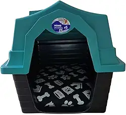Casa Cachorro Grande N5 Casa Pet Com ProteçãO Raios Uv(Verde Com Colchonete)