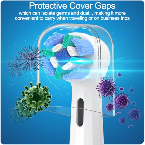 Image of 8 Pack Replacement Toothbrush Heads Compatible with Oral B iO, Brush Heads for Oral-B iO 2 /3 /4 /5 /6 /7 /8 /9 /10 /7G Series, with Covers, White