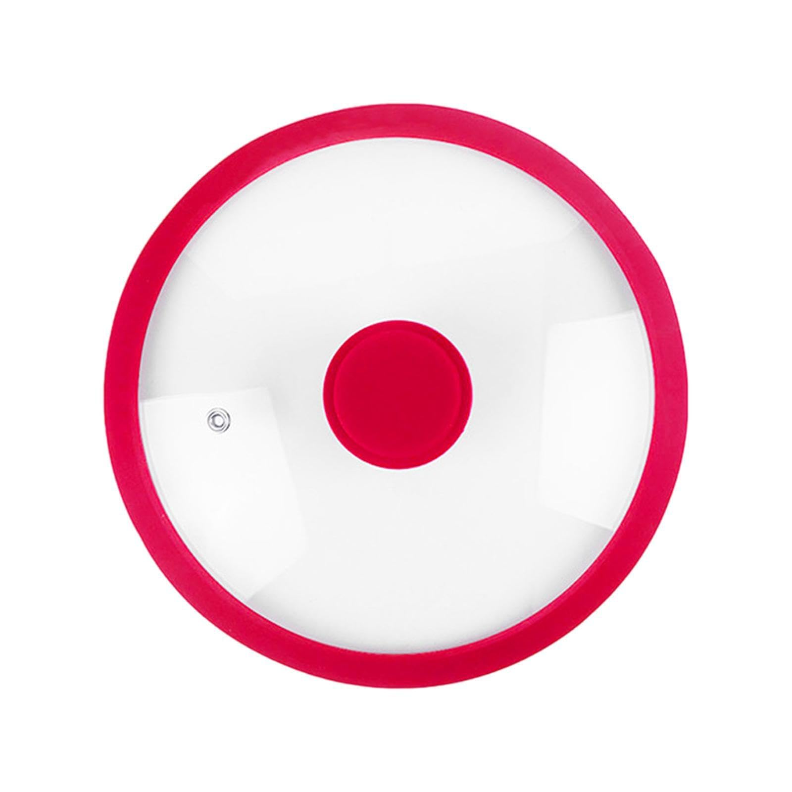QOKLIYUI Tapa universal para ollas con borde de silicona resistente al calor que evita quemaduras y garantiza un alto rendimiento de sellado. Universal para sartenes y ollas, rojo, 33cm