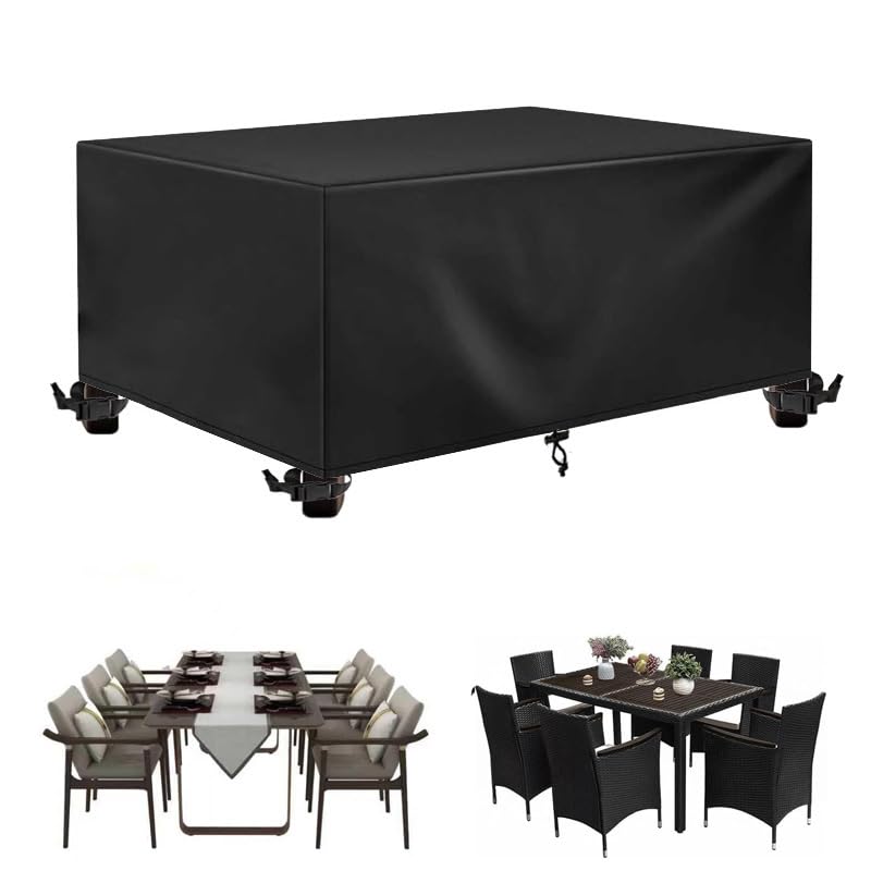 Funda impermeable para muebles de exterior, 300 x 140 x 80 cm, 600D, duradera, protector de sofá y mesa de patio, resistente a la nieve y al polvo, resistente a la intemperie, protector de jardín