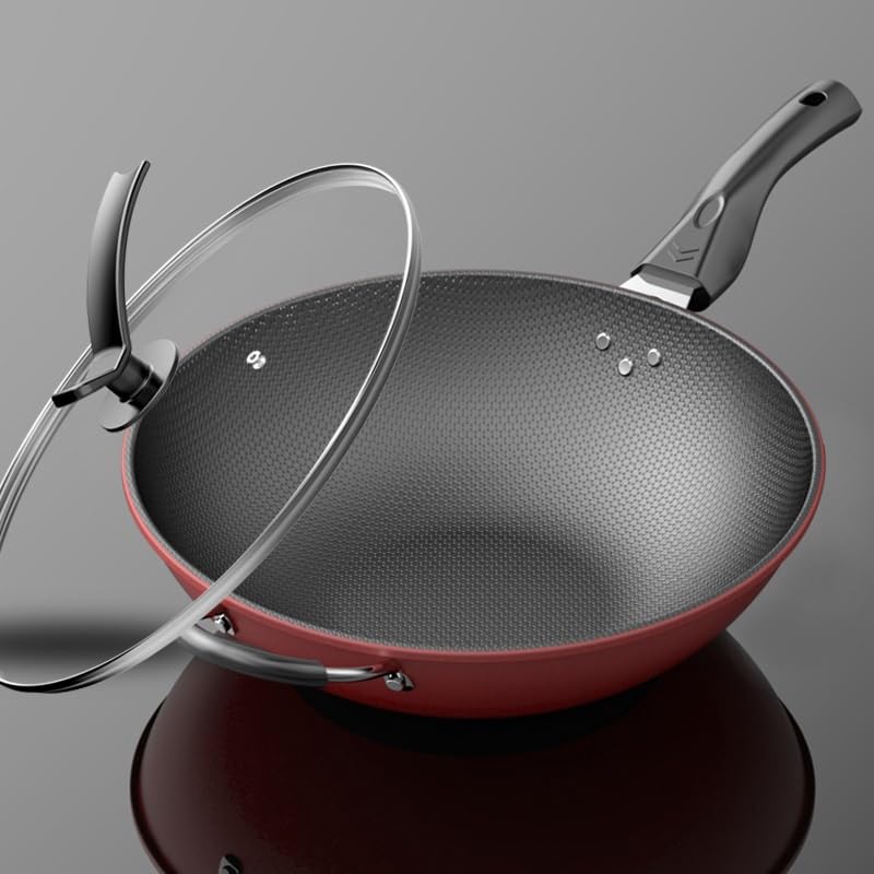 Wok de hierro fundido sin recubrimiento y antiadherente 34 cm miniatura 3