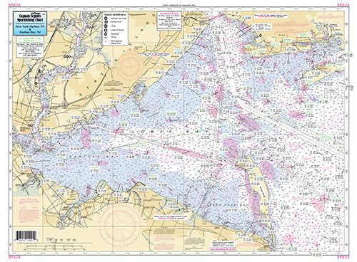Captain Segull's Sportfishing Chart - New York Harbor/Raritan Bay, NY - Laminated Nautical Fishing Chart