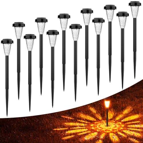 FIFlying Lampada Solare Giardino Esterno, 12 Pezzi Bianca Calda Luci Solari per Esterni, IP65...