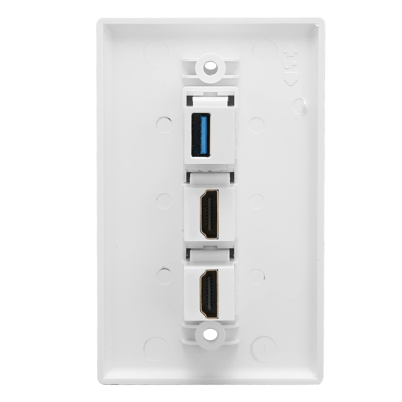 Bewinner Presa a Muro HDMI 3 Porte USB 3.0 Piastra Ethernet Senza Saldatura per TV HD a Parete