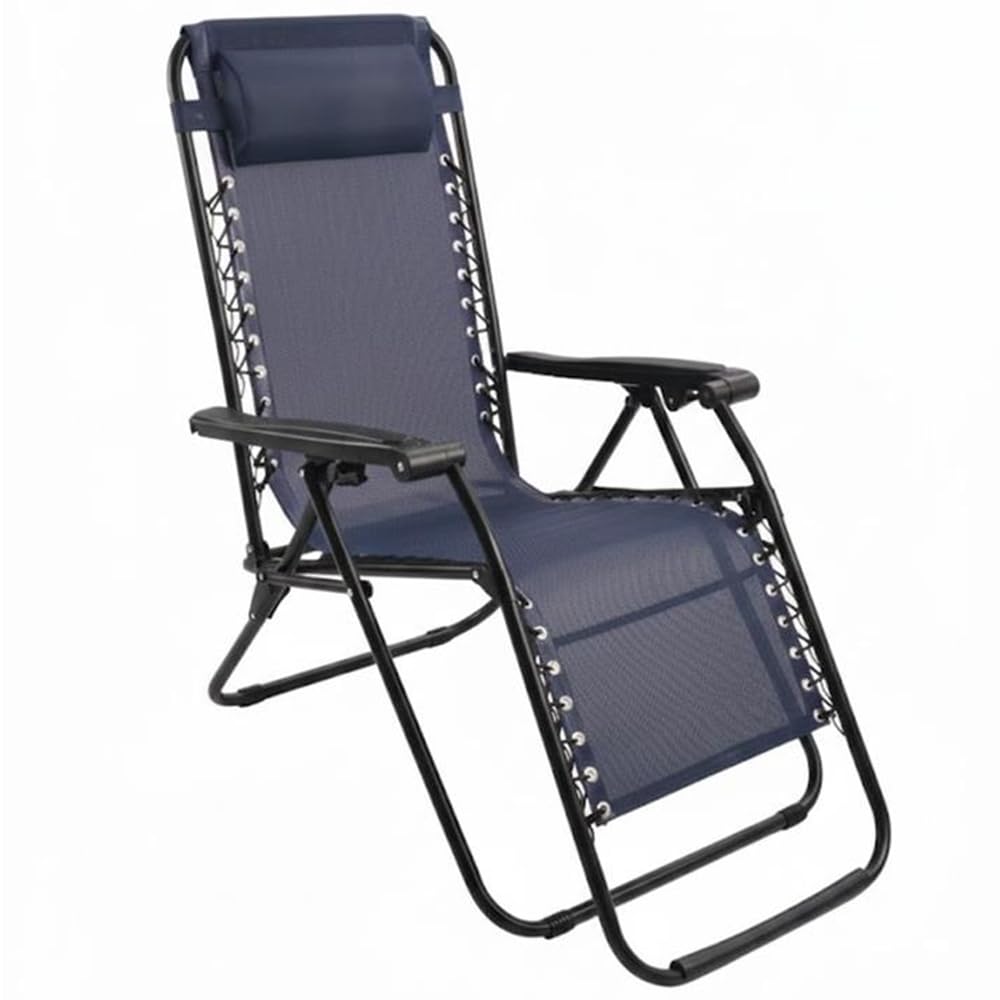 Creaciones Llopis ARW Silla Hamaca Plegable para Exterior con Cojín Silla Tumbona Gravity Plegable para Playa Medidas 158x63x106 cm. (Azul)