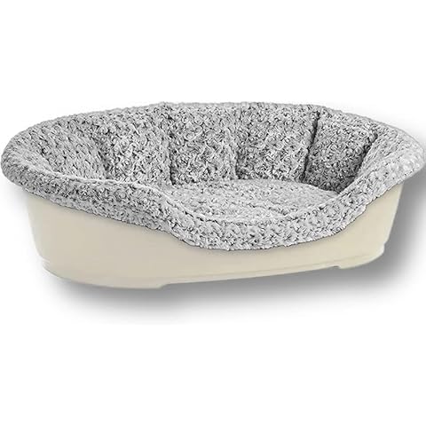 mypetsdirect.co.uk Grey Plastic Dog Bed and Blanket Set/Hard Waterproof Durable Dog Basket and Luxury Soft Comfy Washable Cover/XXL Cover