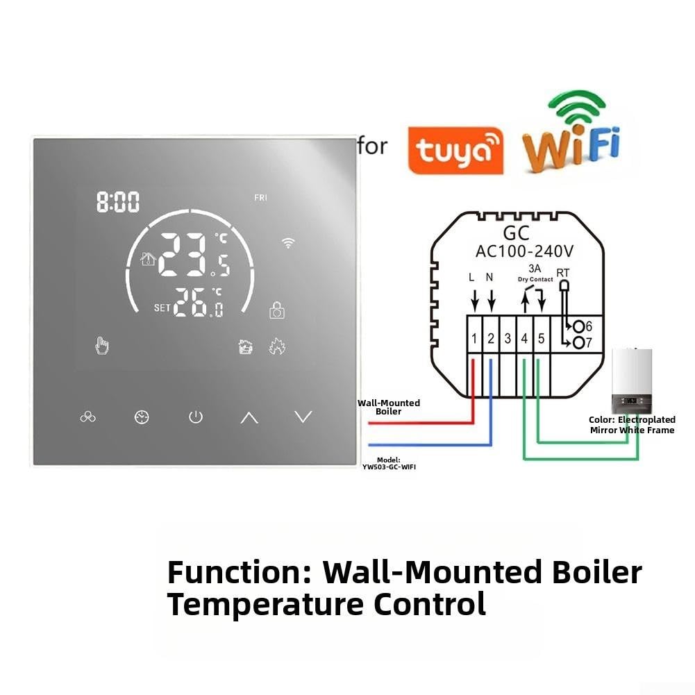 Termostato intelligente Controllo WiFi Blocco Bambino per Tuya App Riscaldamento a Pavimento Elettrico Gas Parete Caldaia Regolatore di Temperatura (caldaia a parete)