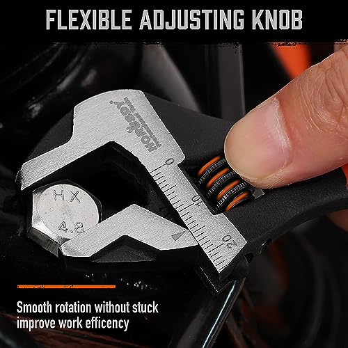 Image of HORUSDY Adjustable Wrench Set | 2-Piece | 6-Inch and 10-Inch Wrenches | Metric & SAE Scales | Cushion Grip Wrench | Cr-V Steel