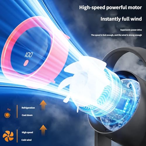 Ventilador de circulación de aire USB con 100 velocidades y batería recargable 6