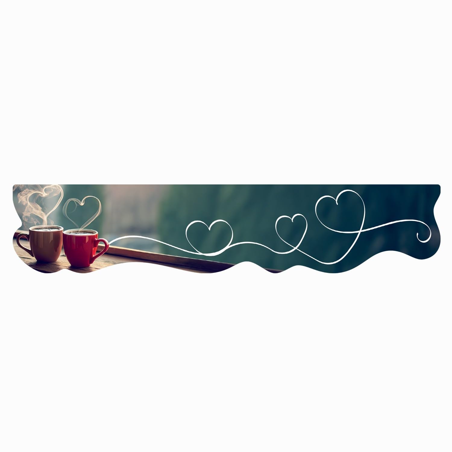 emmevi Tappeto Cucina Gomma Pvc Moderno Sagomato Antimacchia Stampa Digitale HD Caffè Cuori 50x240 cm