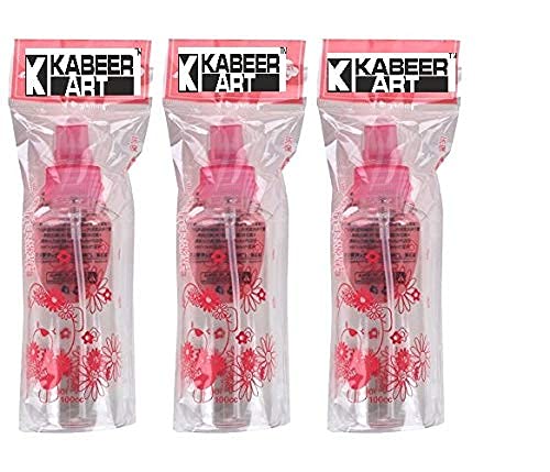 Image of Kabeer Art 100Ml Empty Cute Bear And Floral Refillable Fine Mist Sprayer Spray Bottle Atomizer With Ultra-Fine Mist Pump For Beauty, Outdoors, Travel Purposes - 3 Pc (Random Colour) - Multicolour