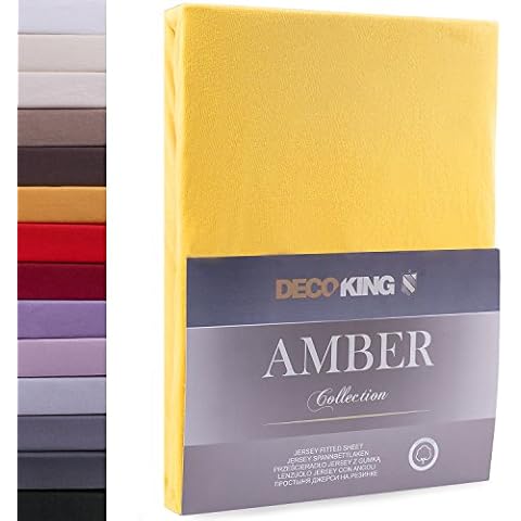 DecoKing Sábana Bajera Ajustable Algodón Jersey Naranja Cover