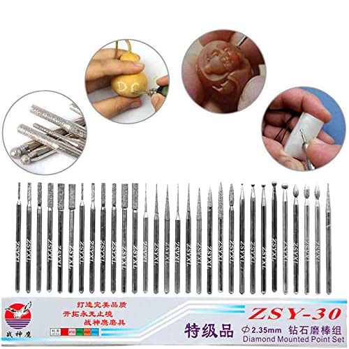 Treki 30 pezzi Set di punte diamantate con 2,35 mm...