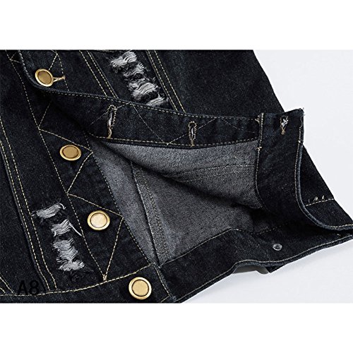 semen Heren mouwloos gescheurde jeans vest fit casual cowboy denim jas vest slim fit casual vest jeansvest - Image 4