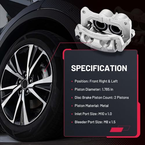 Image of BDFHYK 18-B5026AS 18-B5027AS Front Disc Brake Caliper Assembly Compatible with Ford Edge 2011-2014, Compatible with Lincoln MKX 2011-2015, Mazda CX-9 2007-2015 2.0L 3.5L 3.7L l4 V6 GAS 2pcs