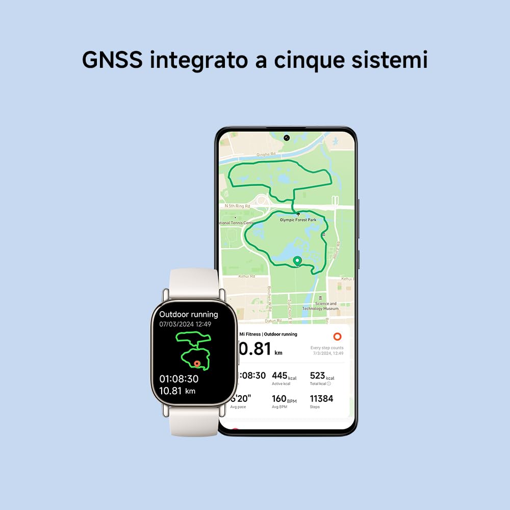 Xiaomi Redmi Watch 5 Lite, Smartwatch con display AMOLED 50mm, GNSS integrato, Chiamate Bluetooth, Autonomia 18 giorni, Resistenza Acqua 5ATM, Monitoraggio Salute e Sonno, 150+ modalità Fitness