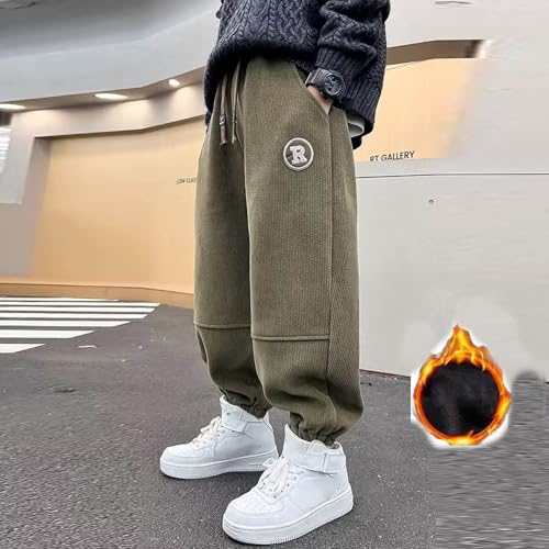 Boys Active Sweatpants for Kids Drawstring Elastic Joggers Fleece Lined Warm Pants Comfortable Breathable3