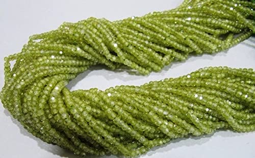 LKBEADS Jabłko zielony kolor koraliki Cz 3 mm rondelle fasetowane jasnozielony kolor cyrkonia koraliki 34 cm