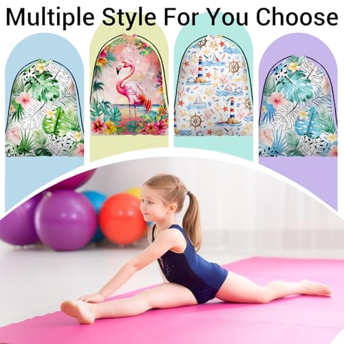 Image of Pink Bird Beach Grip Bag for Gymnast Drawstring Athlete String Bag for Travel