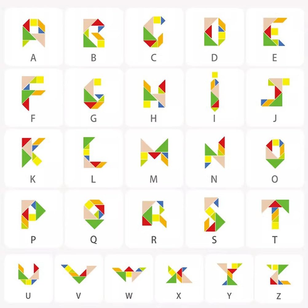Montessori - Rompecabezas de madera Tangram, formas geométricas Tangram Games