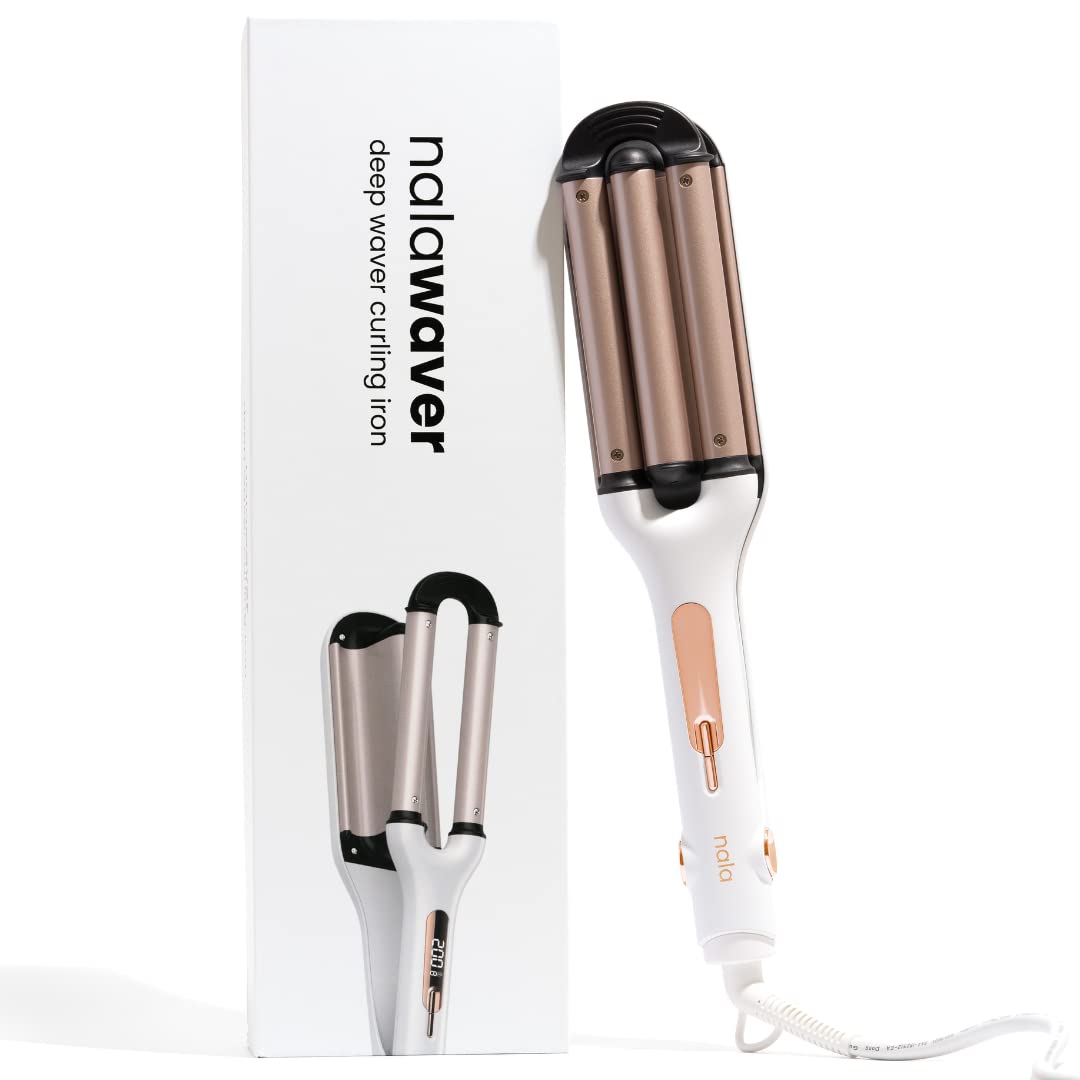 Nala Waver - Piastra triferro per onde professionali 19mm. Beach Waves Ferro ondulato per capelli. Ferro arricciacapelli in ceramica. Diverse impostazioni temperatura. Riscaldamento rapido.