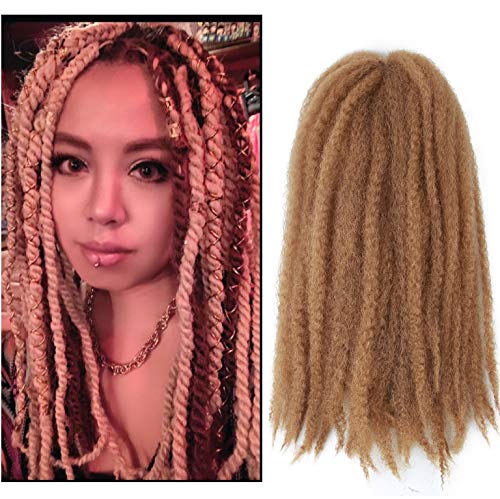 Marley Hair 4 Packs Afro Kinky Curly Crochet Hair 18 Inch Long Marley Twist Braiding Hair Kanekalon Synthetic Marley Braids Hair Extensions for Women(#27)