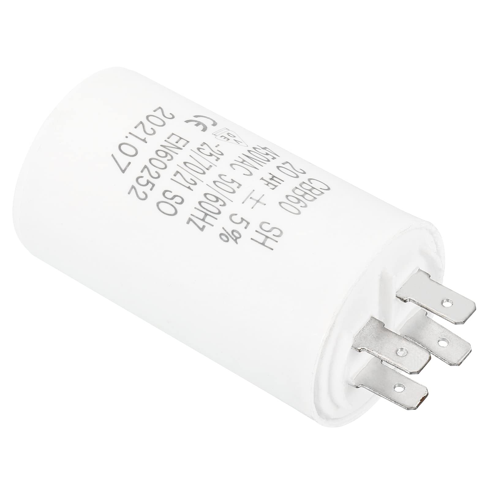 PATIKIL CBB60 20uF Running Capacitor,1Pcs AC 450V 4 Pins 50/60Hz Cylinder Bottom for Washing machine,Water Pump Motor Star, White,1.56 x 2.73inch