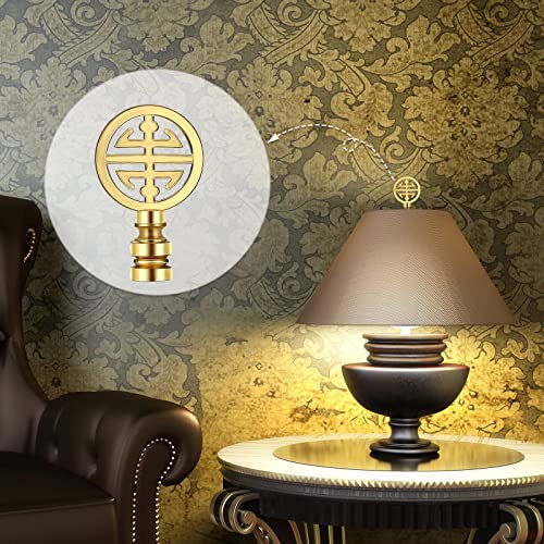 2 Pieces Brass Lamp Finial Oriental Lamp Shade Finial Asian Lamp Finial Happiness Symbol Lamp Shade Decorative Lamp Finial Asian Lamp Decoration (Aeneous) #TOP5