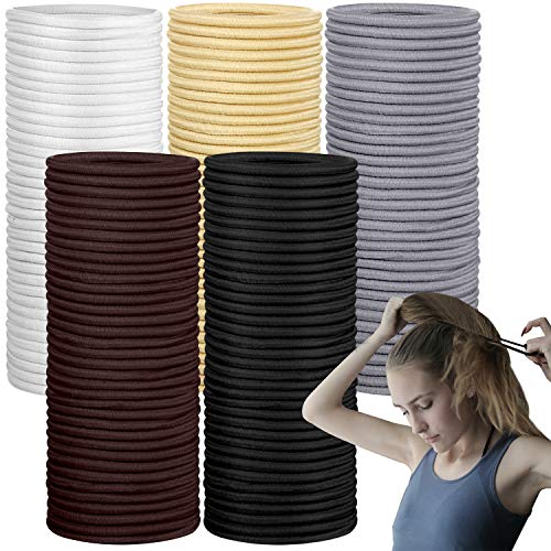 180 Pieces 4MM No-metal Elastics Hair Ties Multi-color Hair Bands Hair Rope Ponytail Holders for Thin Thick Heavy Braided Curly Hair