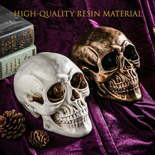 Set de 2 Estatuas de Calaveras de Resina para Halloween miniatura 2