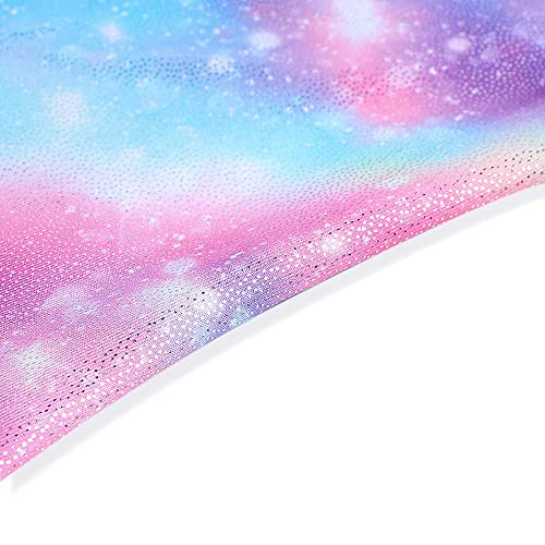 Leotards for Girls Gymnastics Toddler Dance Biketards Mermaid Unicorn Athletic Dance Wear Shiny Rainbow Blue Hotpink