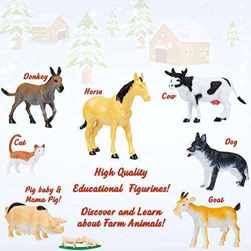 51XI7Dhq 7L KreativeKraft Calendrier de L'avent 2022 Enfant 24 Jouets Animaux Dinosaures(Multicolore Farm animals)