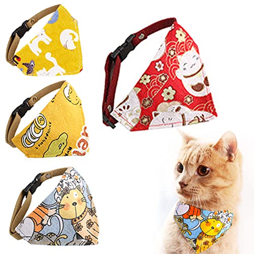 BSITSSS 4 Piezas Collar Gato, Collar Gato Personalizado Ajustable Collar Gato Antiahogo, Collar para Gato Accesorios para...