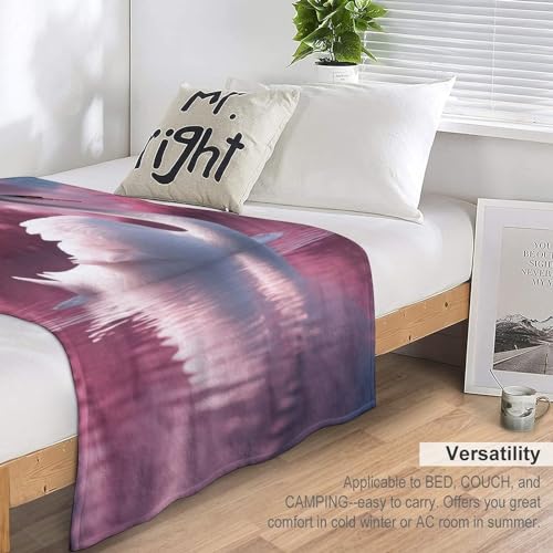 Couverture cygne plaid flannel lit canapé jeté de lit toutes saisons - 6