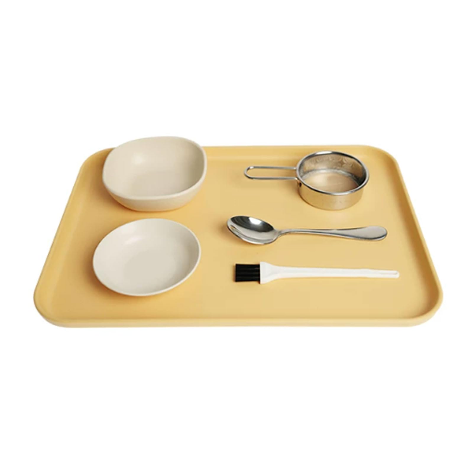 ttnmrc Montessori Sifting Set for Toddlers, Fine Motor Skills Sand Sieve Toy with Tray Bowl Spoon Brush