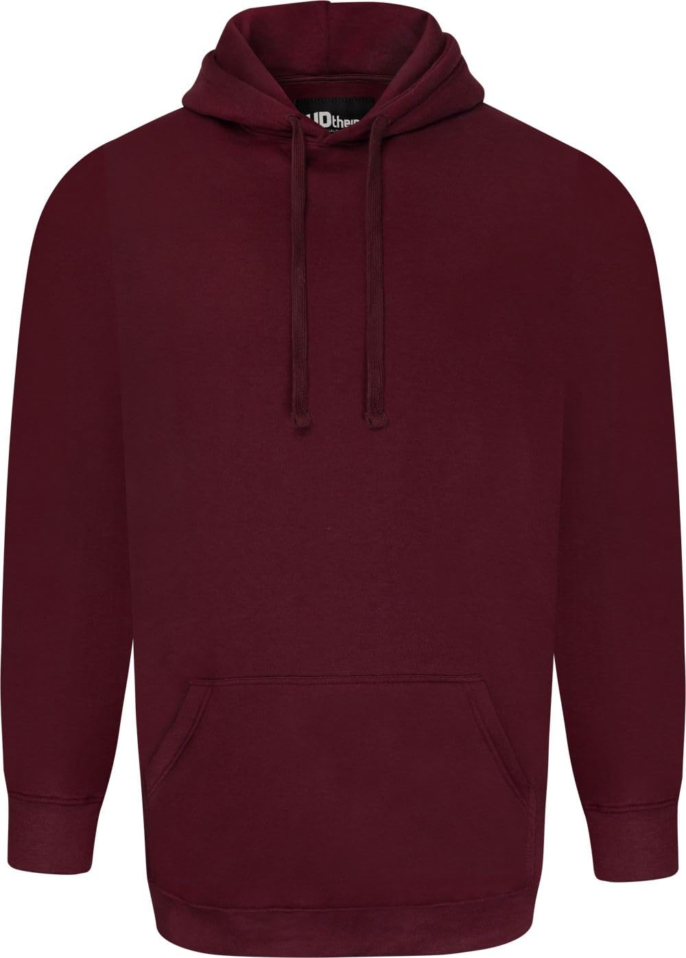 Uptheir Mens Night Pullover Fleece Backed Hoodie - Red - 6XL