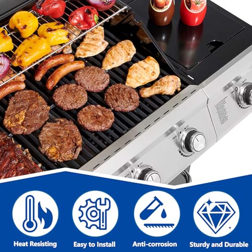Image of SafBbcue Replacement Parts for Monument Mesa 400, 25392 and 13478, A005 Cast Iron Griddle and 98888 Cast Iron Grill Grates for Monument Grills 4-Burner Propane Gas Grill Accessories